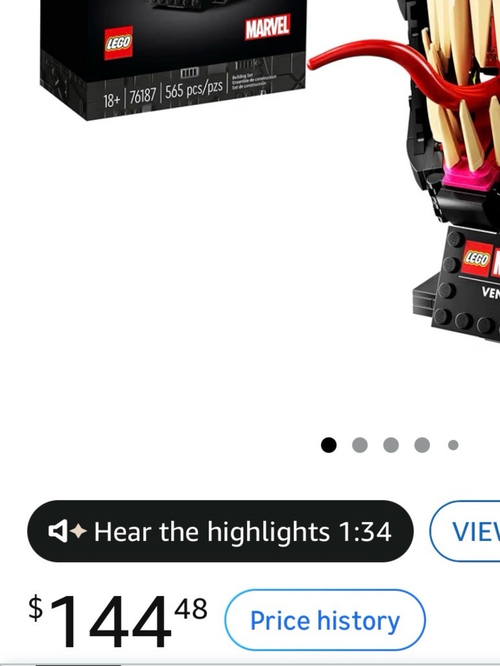 Brand New LEGO Venom Head #76188 - Picture 6 of 6